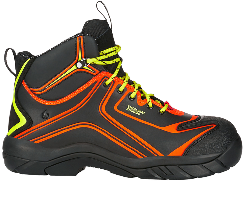 Roofer / Crafts_Footwear: e.s. S3 Safety shoes Kajam + black/high-vis orange/high-vis yellow