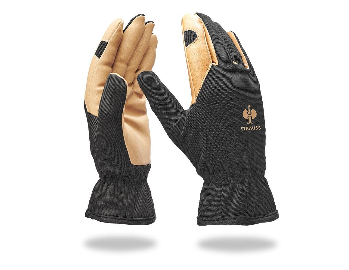Hybrid: Assembly gloves Intense light + black/brown
