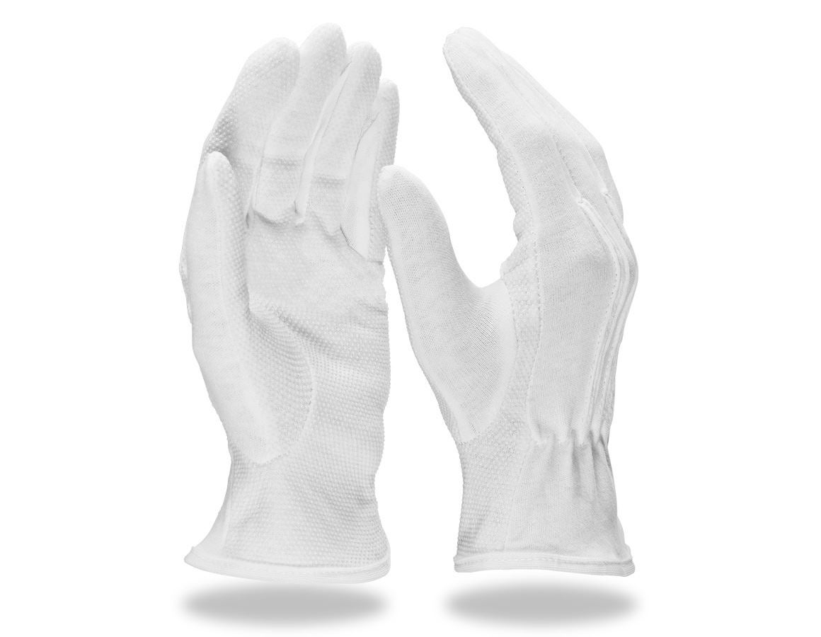 Belagda: PVC-trikå handskar Grip,12-pack + vit
