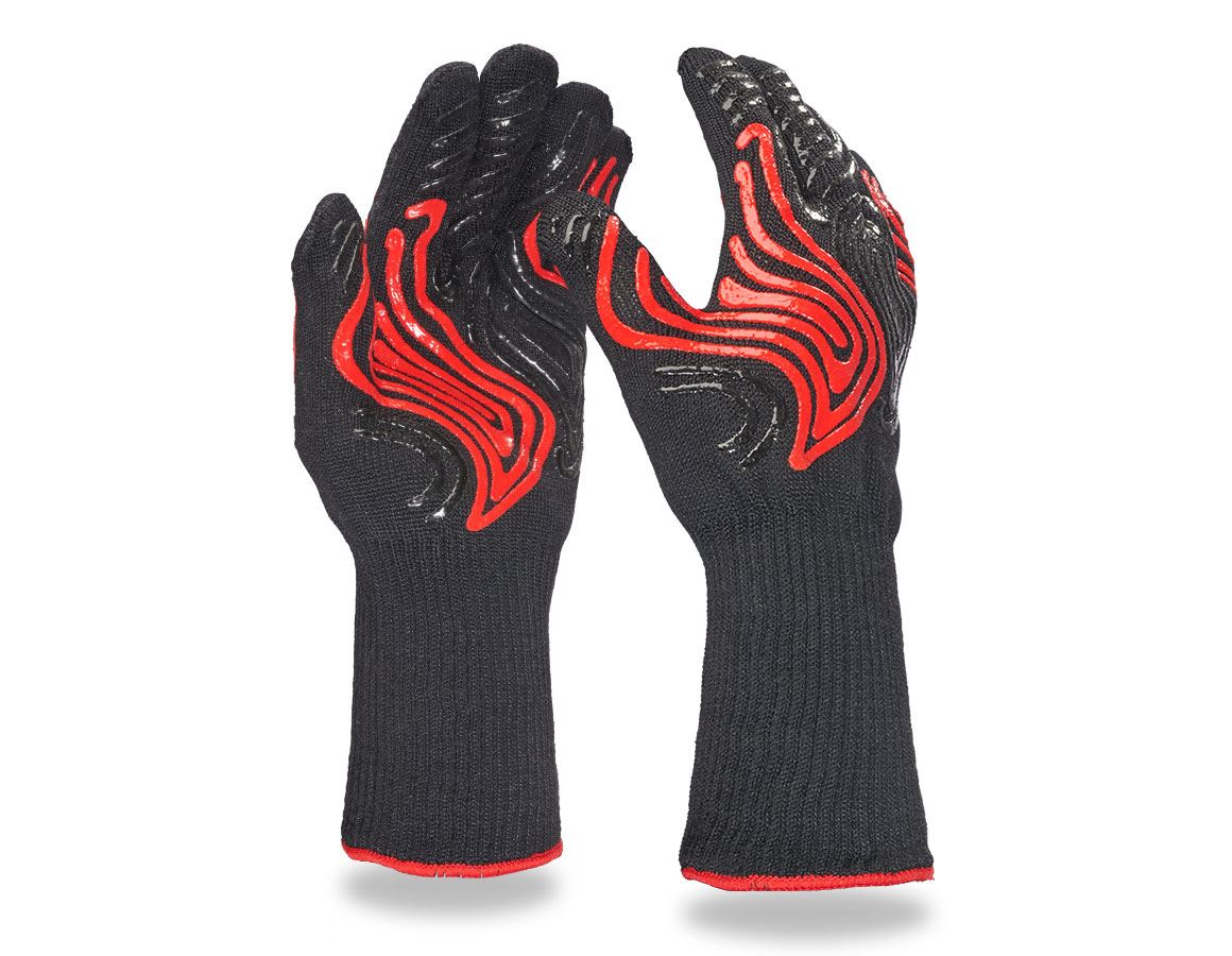 Textile: e.s. Heatproof gloves heat-expert + black/red