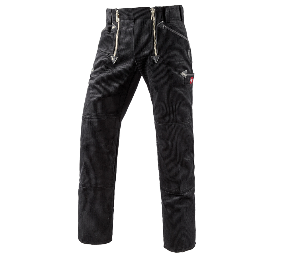 Roofer / Crafts: e.s. Craftman's Trousers,Kneep. Pock. Wide Wale + black