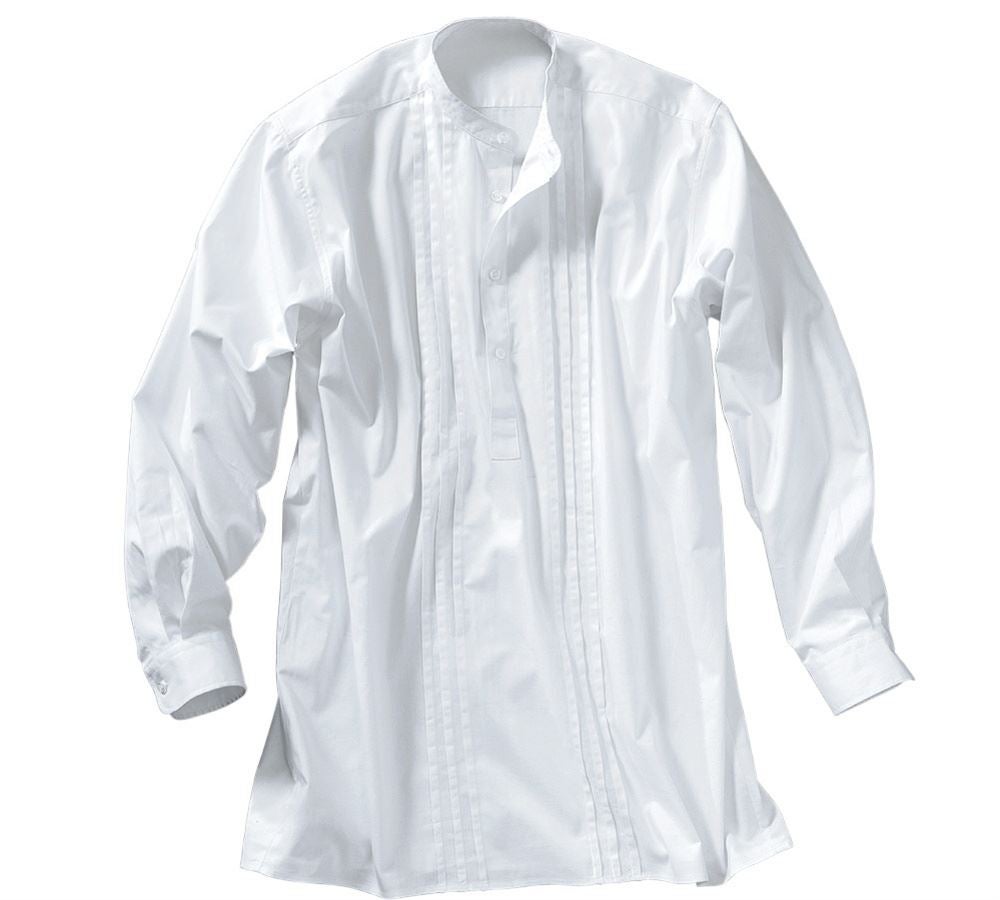 Timmerman / Takläggare: Skråbetonad skjorta + vit