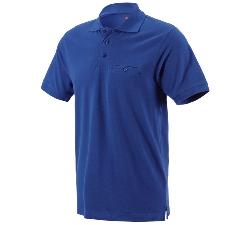 Teman: e.s. Polo-Shirt cotton Pocket + kornblå
