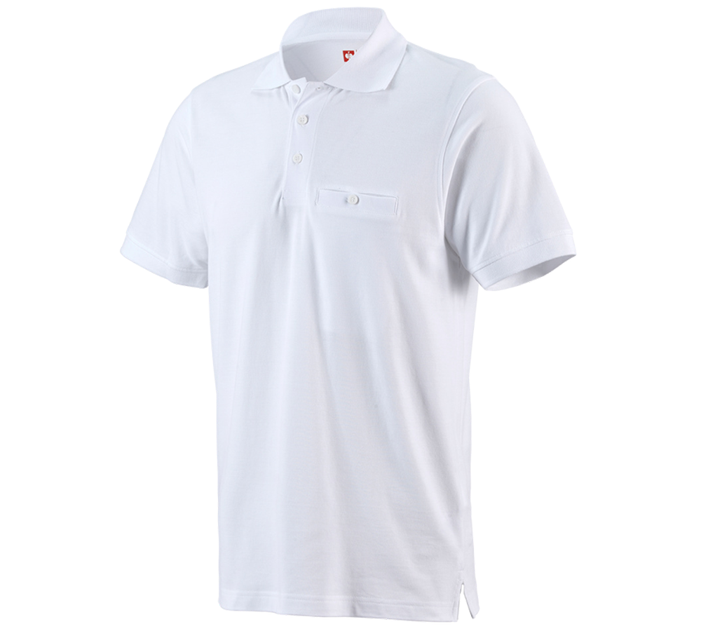 Skogsbruk / Trädgård: e.s. Polo-Shirt cotton Pocket + vit