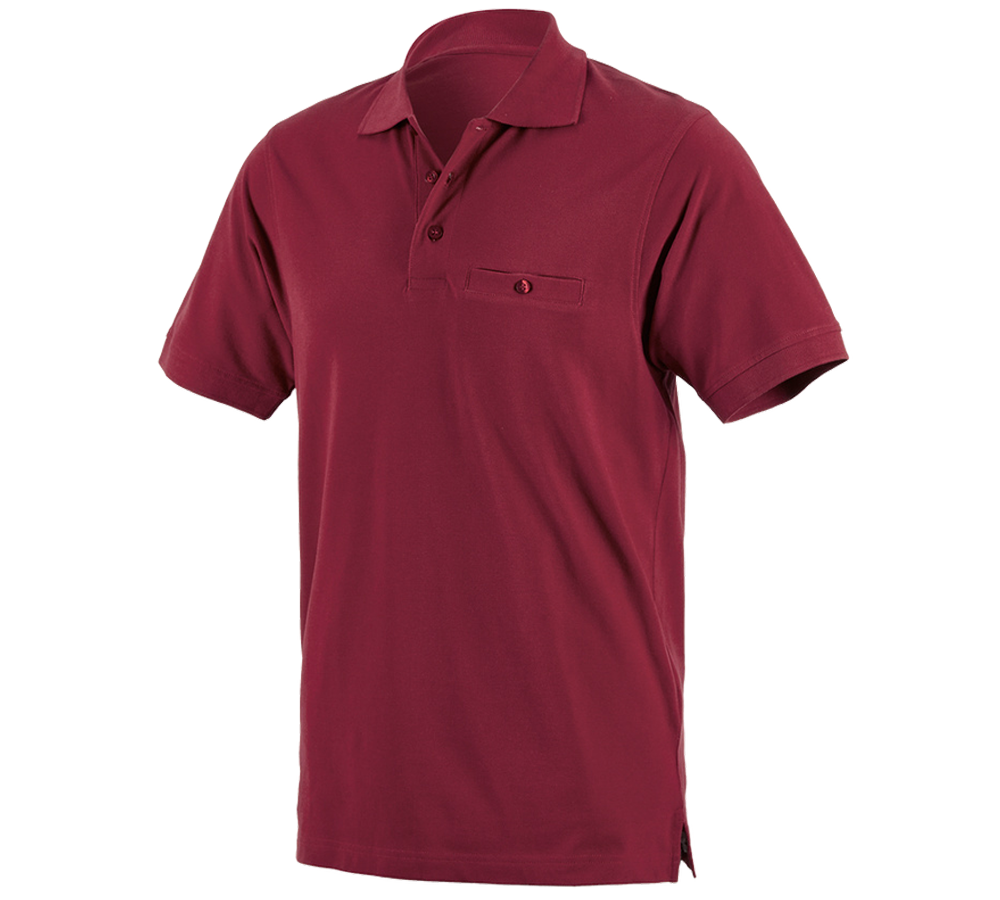 Överdelar: e.s. Polo-Shirt cotton Pocket + bordeaux