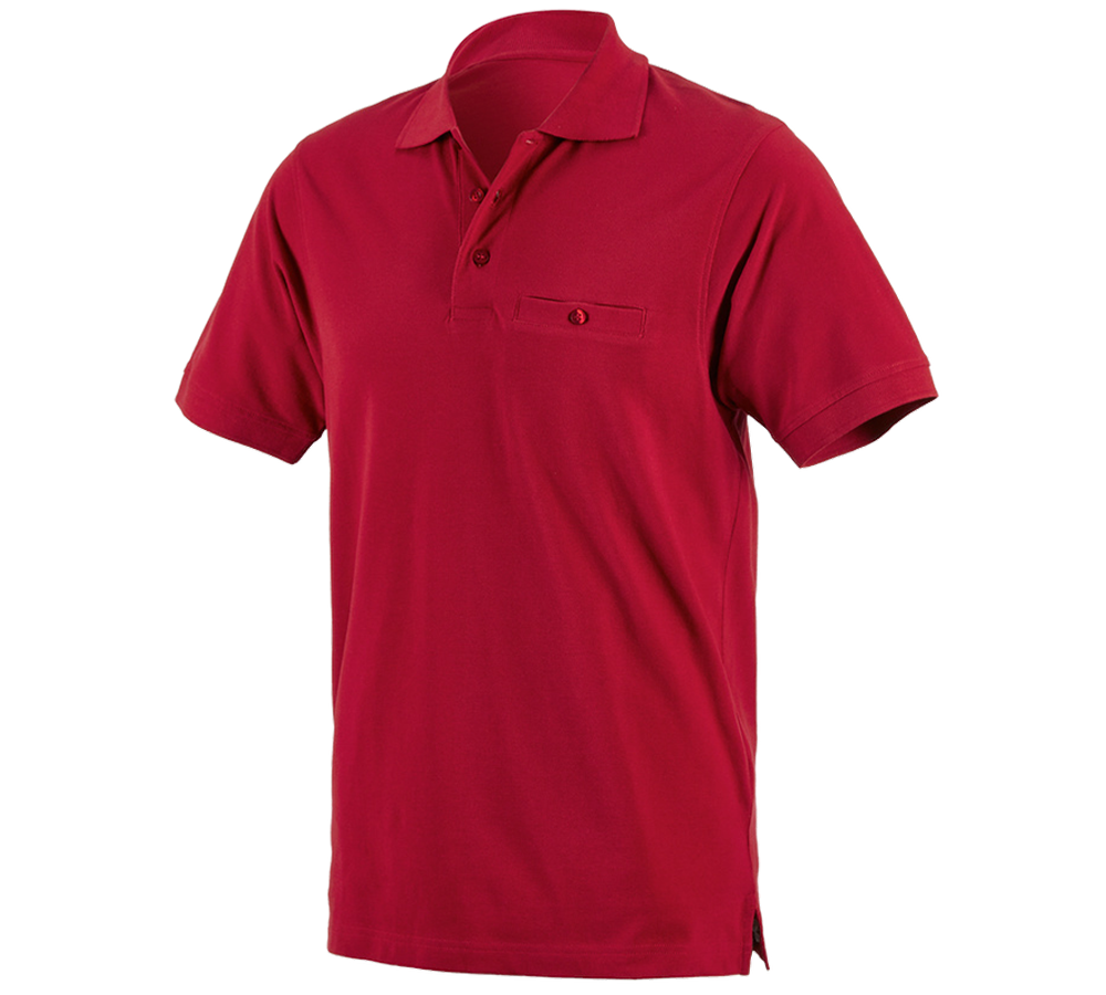 Plumbers / Installers: e.s. Polo shirt cotton Pocket + red