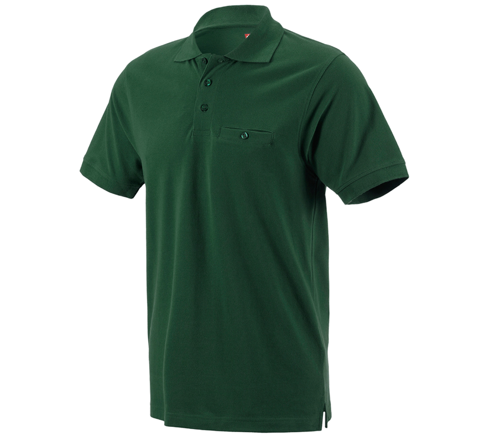 Teman: e.s. Polo-Shirt cotton Pocket + grön