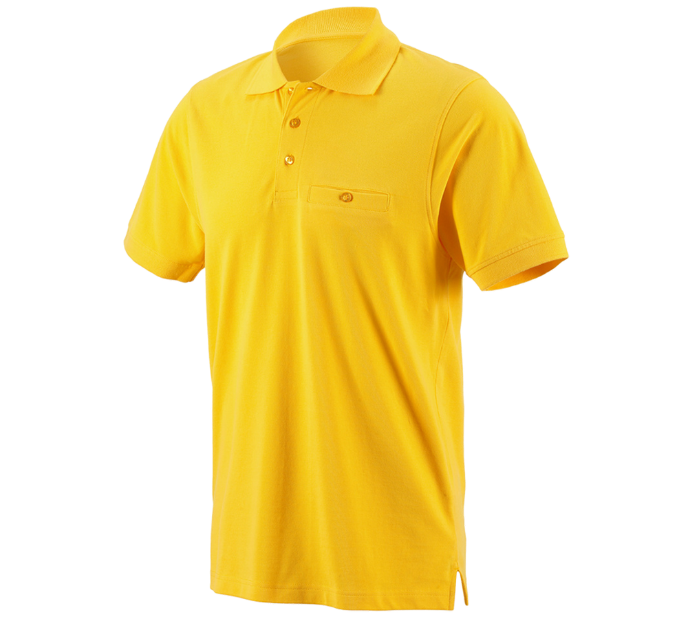 Skogsbruk / Trädgård: e.s. Polo-Shirt cotton Pocket + gul