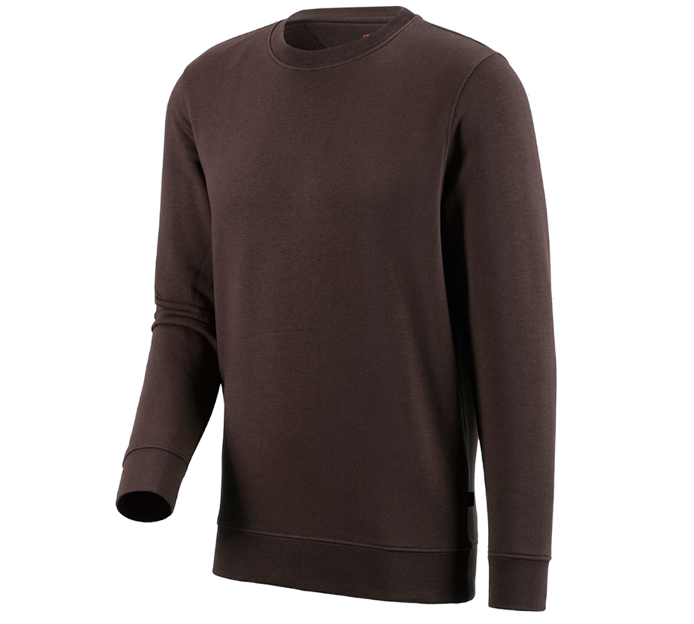 Överdelar: e.s. Sweatshirt poly cotton + brun