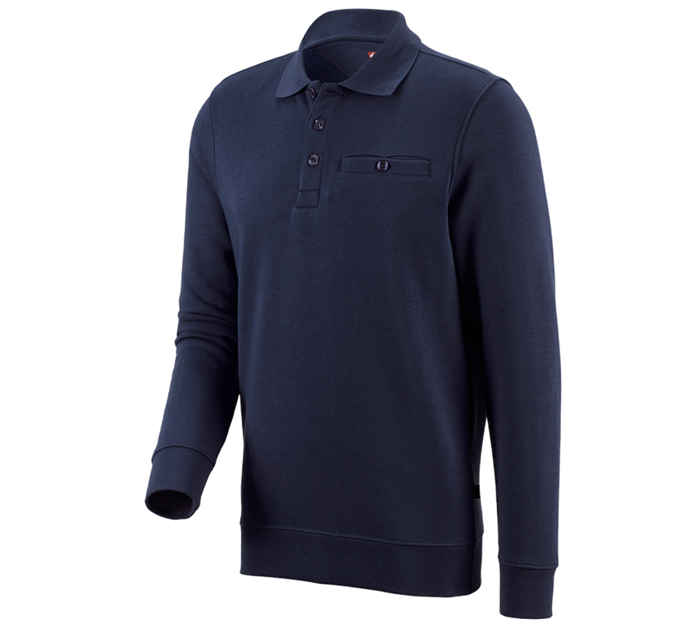 Överdelar: e.s. Sweatshirt poly cotton Pocket + mörkblå