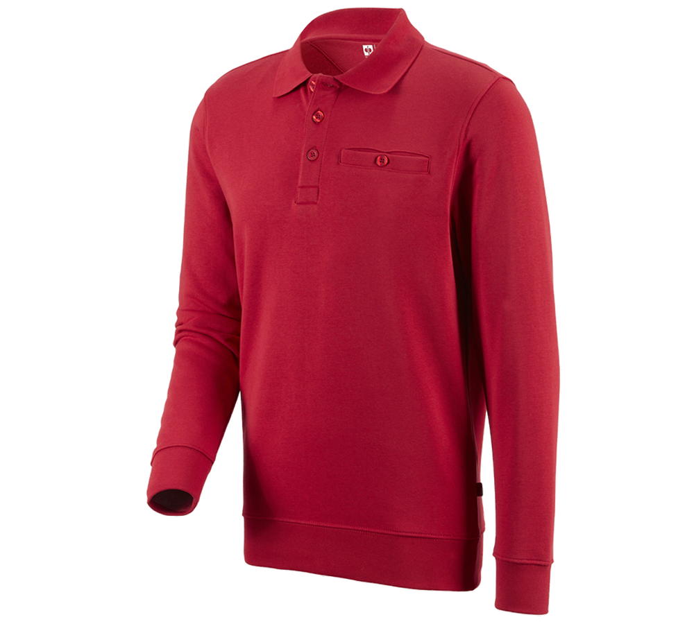 Överdelar: e.s. Sweatshirt poly cotton Pocket + röd