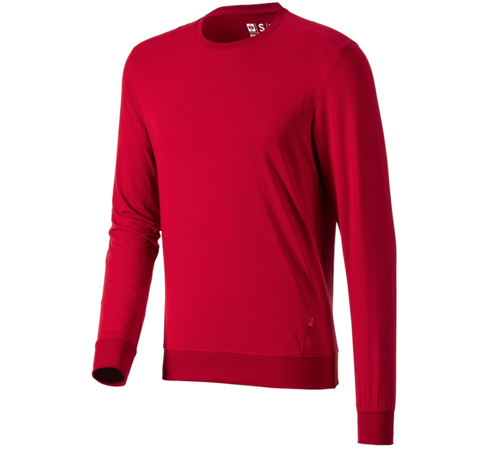 Shirts, Pullover & more: e.s. Long sleeve cotton stretch + fiery red