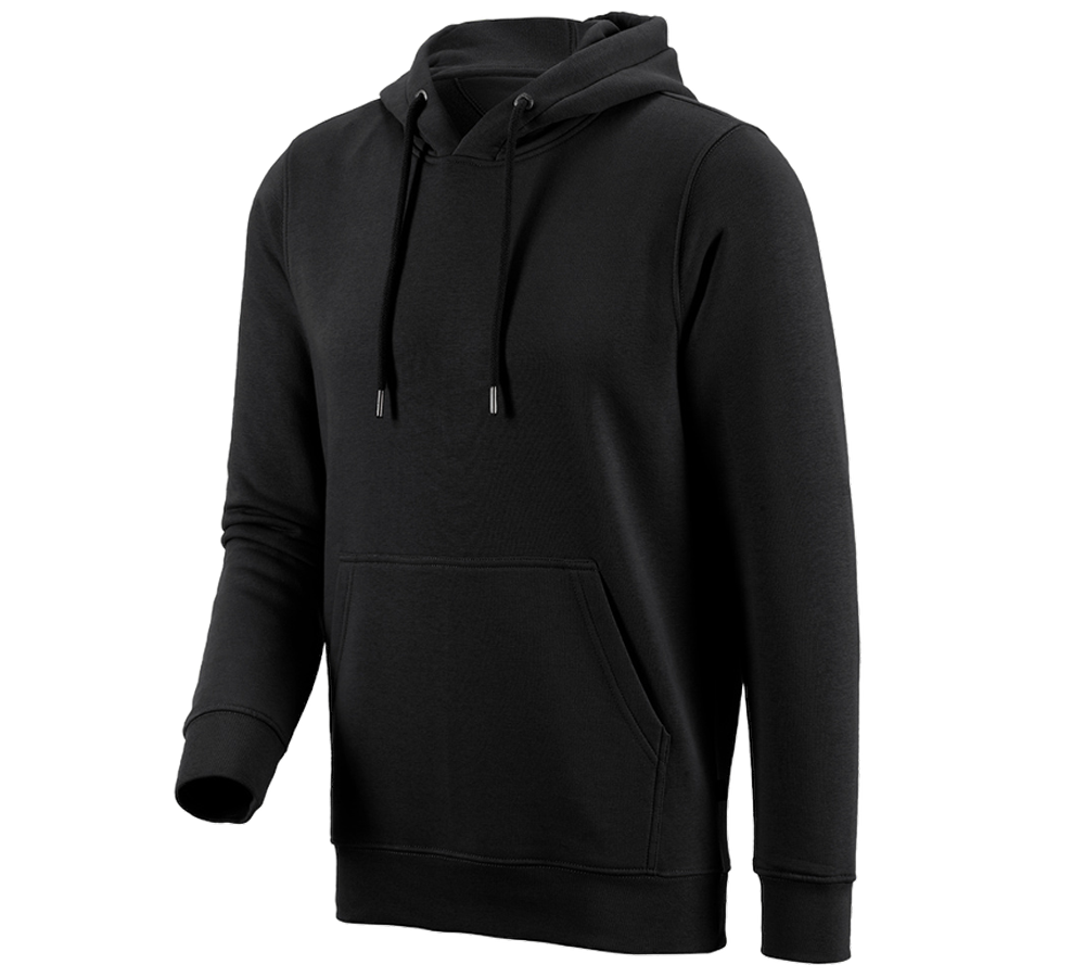 Överdelar: e.s. Hoody-Sweatshirt poly cotton + svart