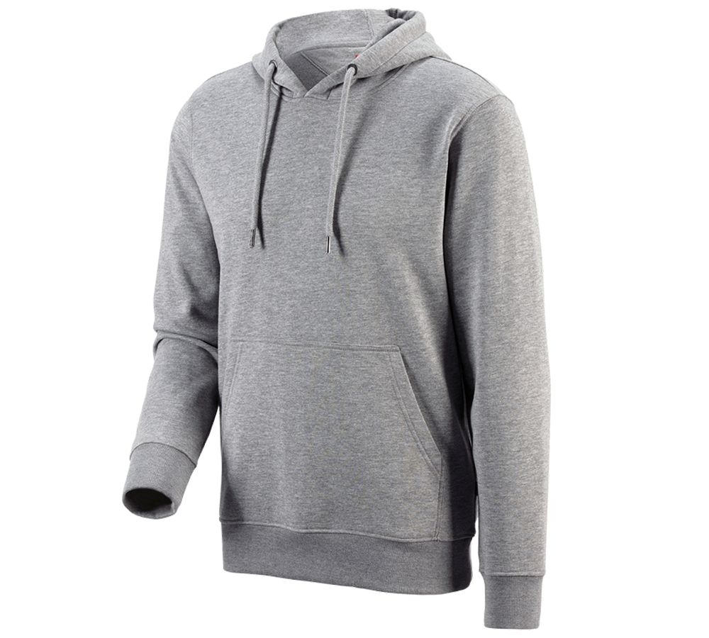 Snickare: e.s. Hoody-Sweatshirt poly cotton + gråmelerad