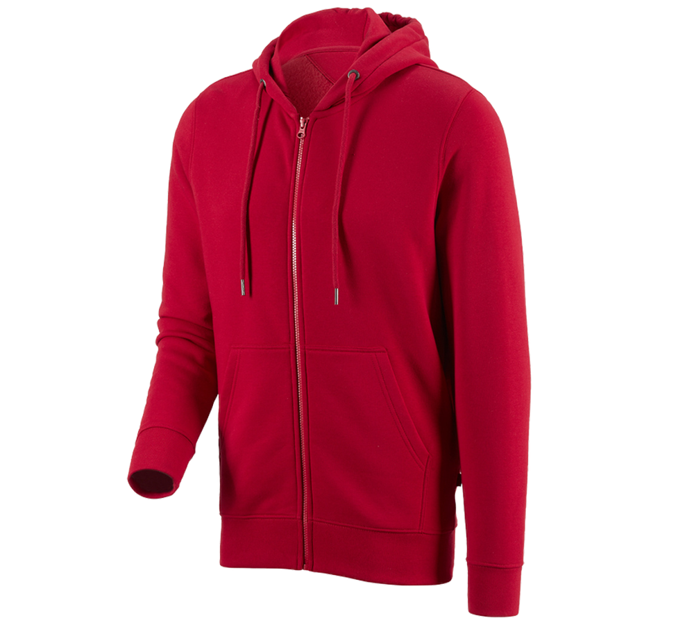 Gardening / Forestry / Farming: e.s. Hoody sweatjacket poly cotton + fiery red