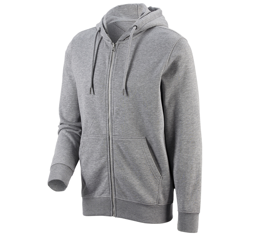 Shirts, Pullover & more: e.s. Hoody sweatjacket poly cotton + grey melange