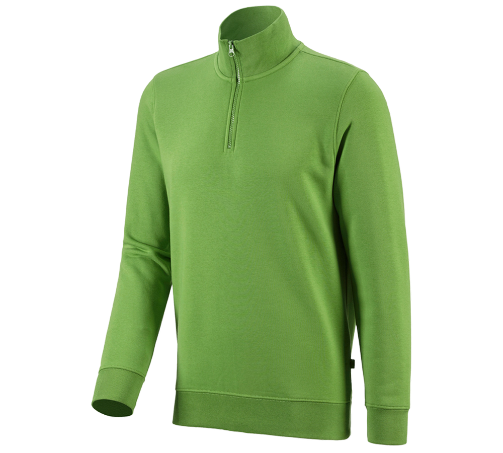Överdelar: e.s. ZIP-Sweatshirt poly cotton + sjögrön