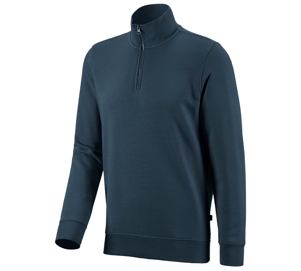 Överdelar: e.s. ZIP-Sweatshirt poly cotton + sjöblå