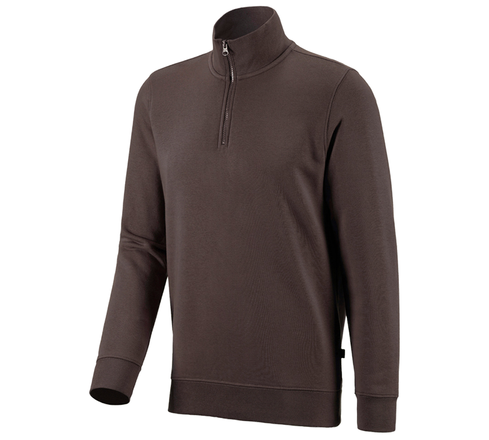 Plumbers / Installers: e.s. ZIP-sweatshirt poly cotton + chestnut