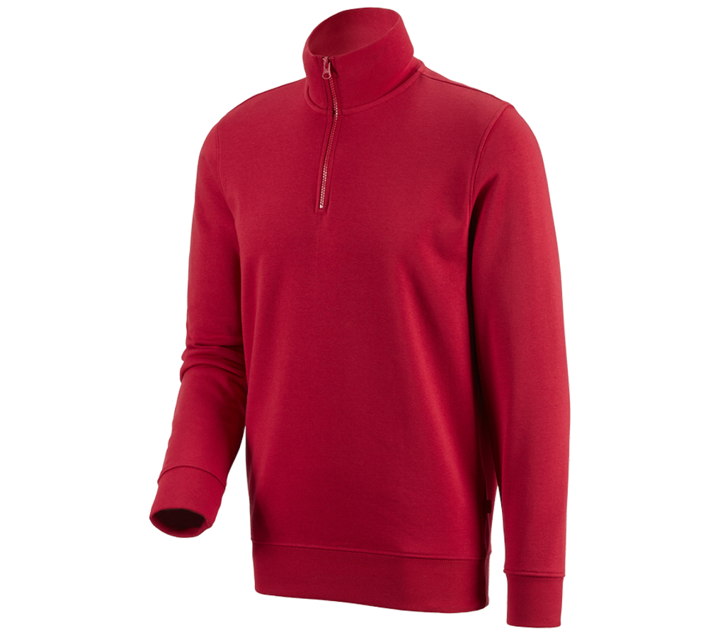 Överdelar: e.s. ZIP-Sweatshirt poly cotton + röd