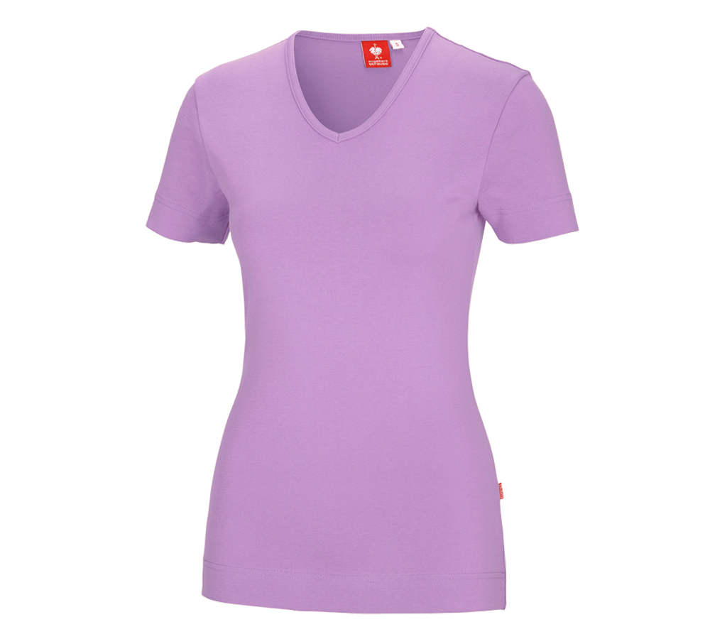 Shirts, Pullover & more: e.s. T-shirt cotton V-Neck, ladies' + lavender