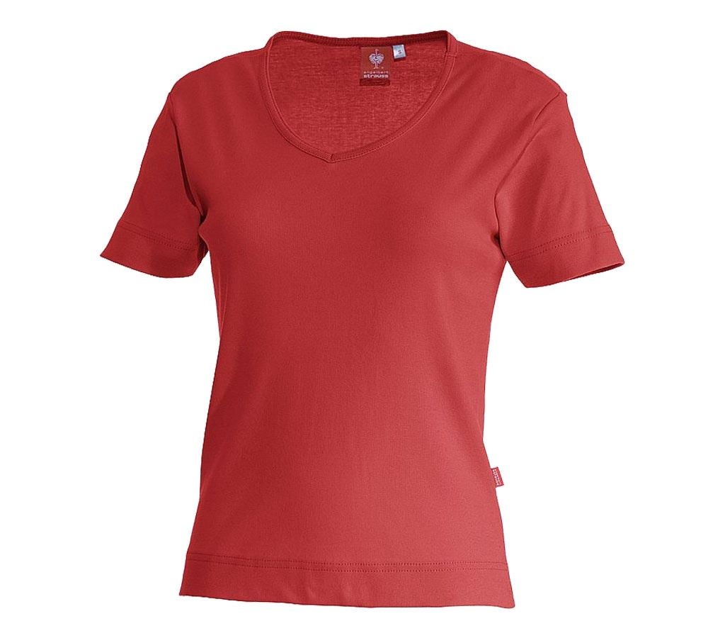Shirts, Pullover & more: e.s. T-shirt cotton V-Neck, ladies' + red