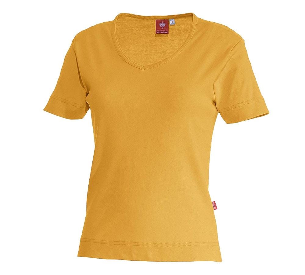 Shirts, Pullover & more: e.s. T-shirt cotton V-Neck, ladies' + yellow