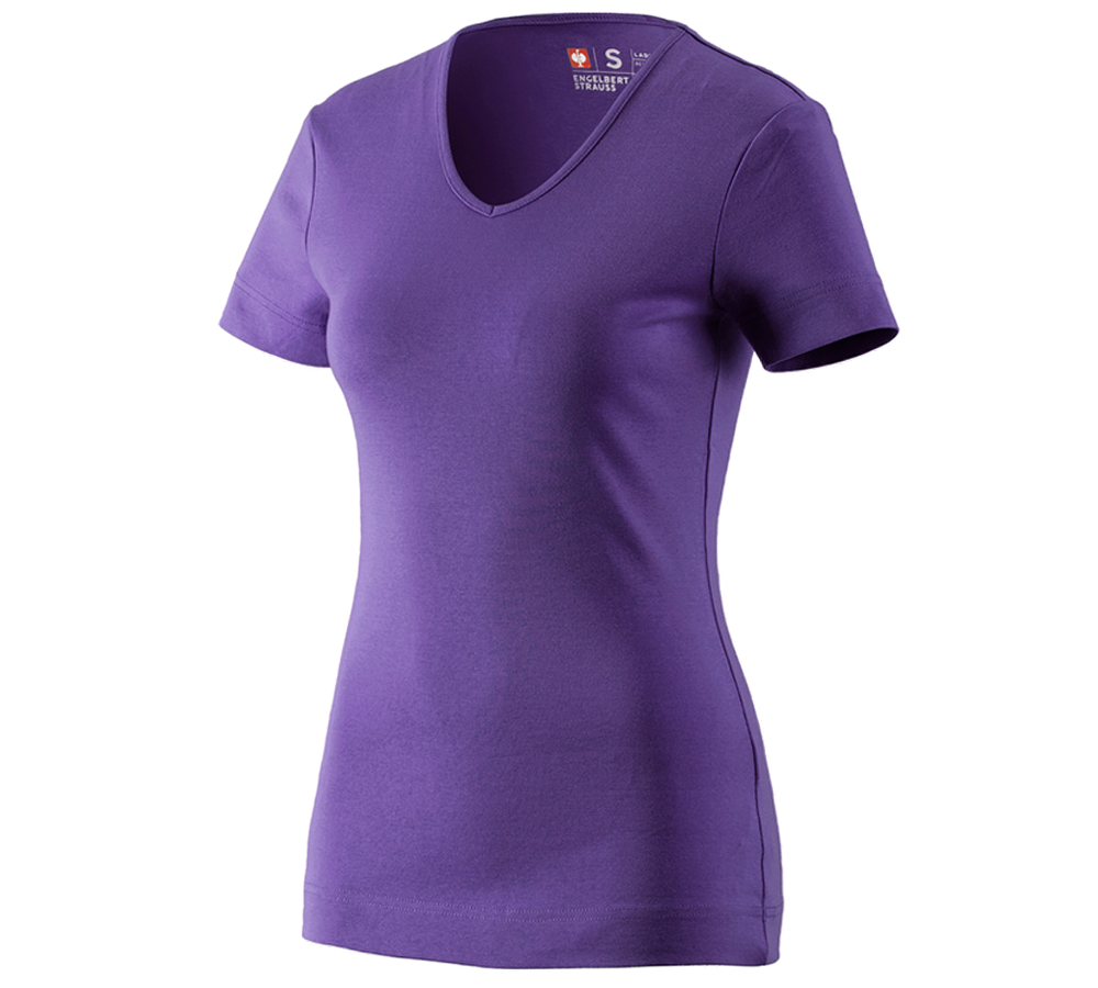 Gardening / Forestry / Farming: e.s. T-shirt cotton V-Neck, ladies' + purple