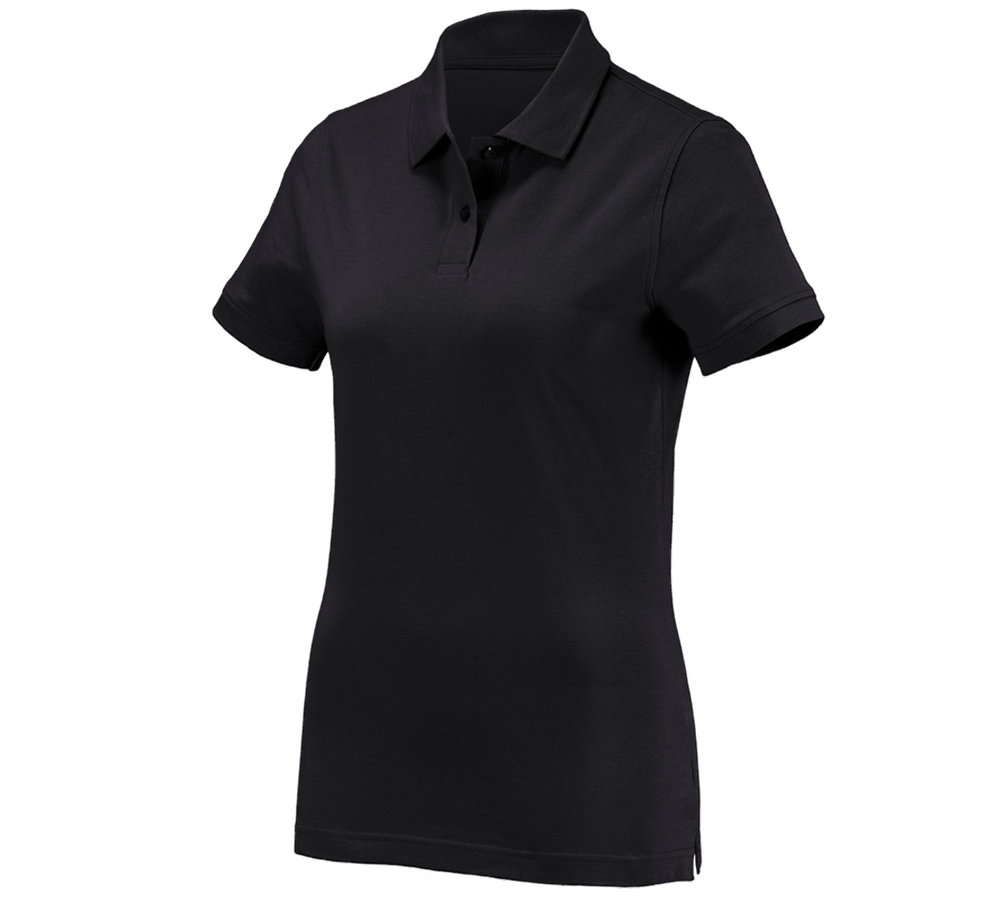 Överdelar: e.s. Polo-Shirt cotton, dam + svart
