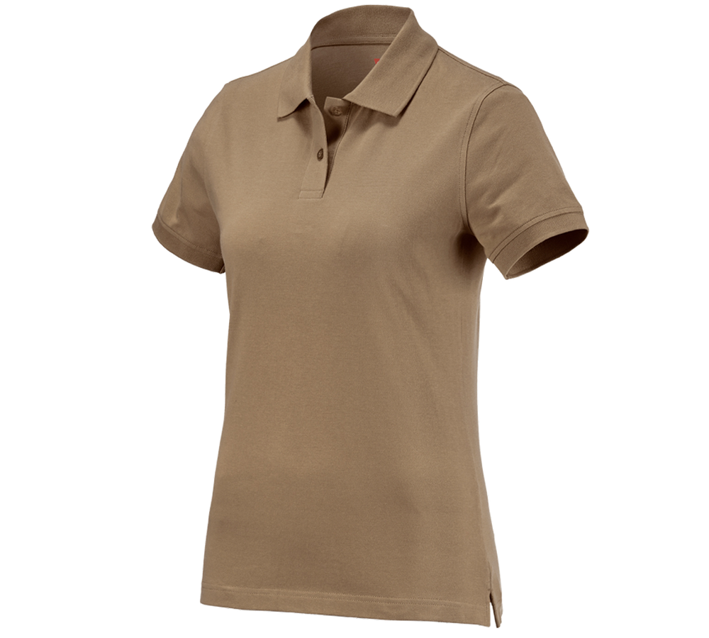 Överdelar: e.s. Polo-Shirt cotton, dam + khaki