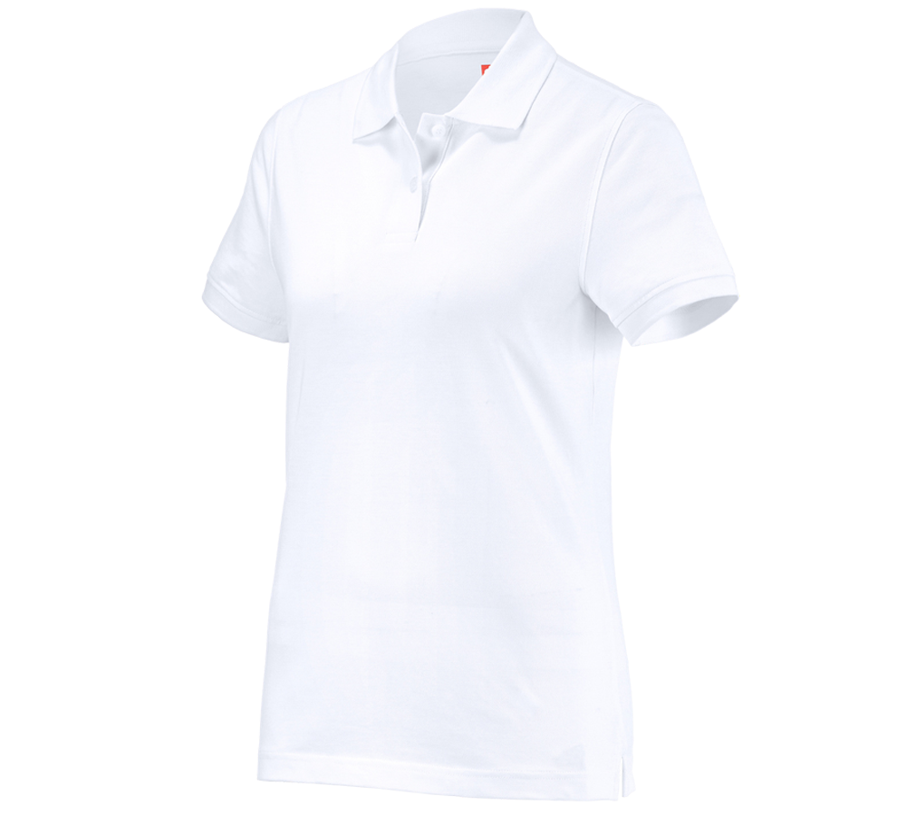 Överdelar: e.s. Polo-Shirt cotton, dam + vit
