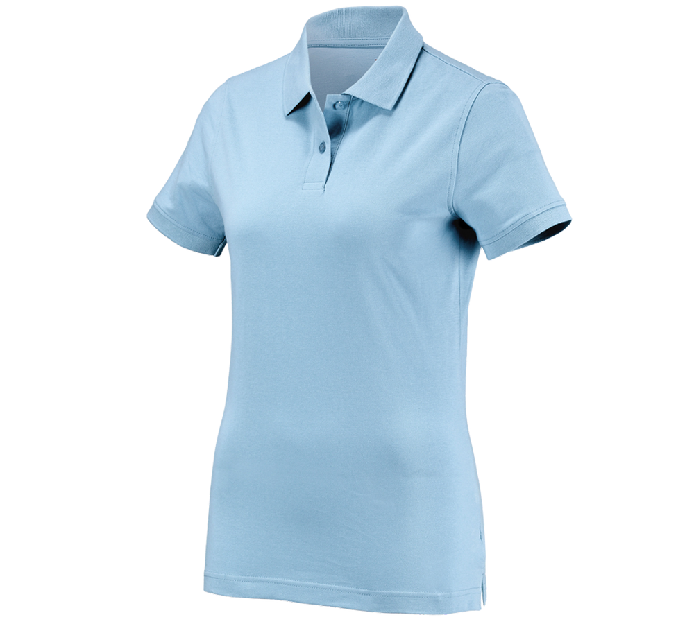 Överdelar: e.s. Polo-Shirt cotton, dam + ljusblå
