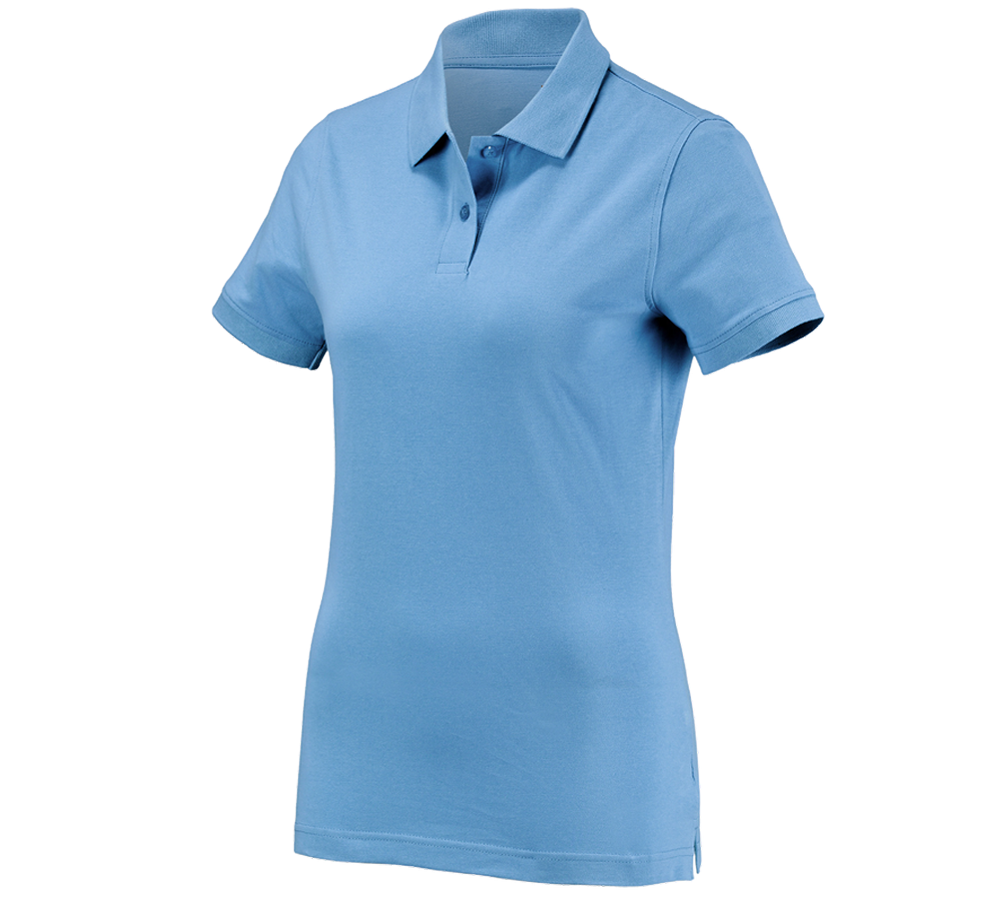 Överdelar: e.s. Polo-Shirt cotton, dam + azurblå