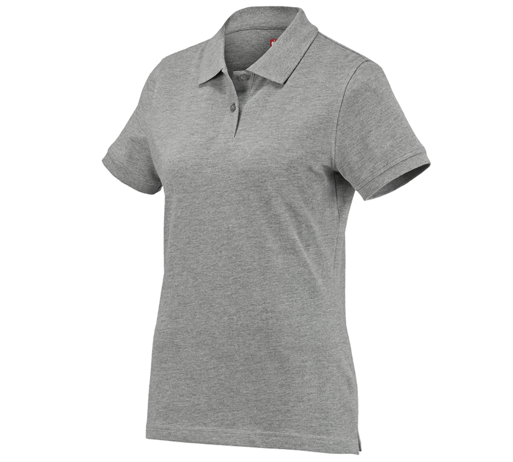 Teman: e.s. Polo-Shirt cotton, dam + gråmelerad