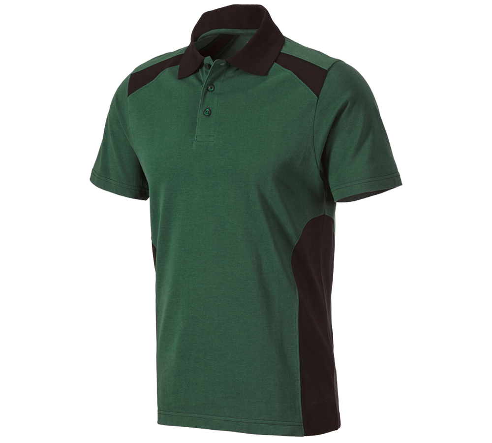 Överdelar: Polo-Shirt cotton e.s.active + grön/svart