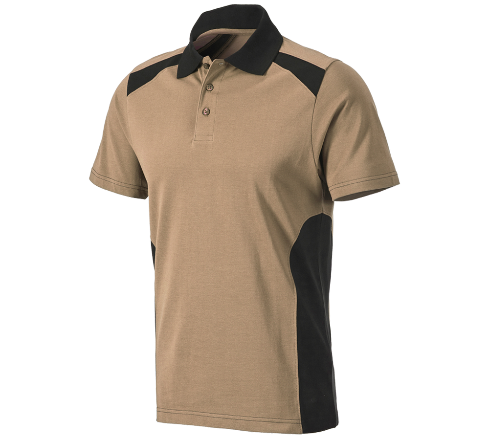Teman: Polo-Shirt cotton e.s.active + khaki/svart