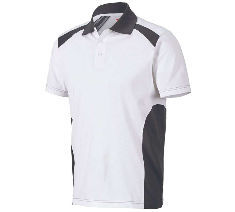 Topics: Polo shirt cotton e.s.active + white/anthracite