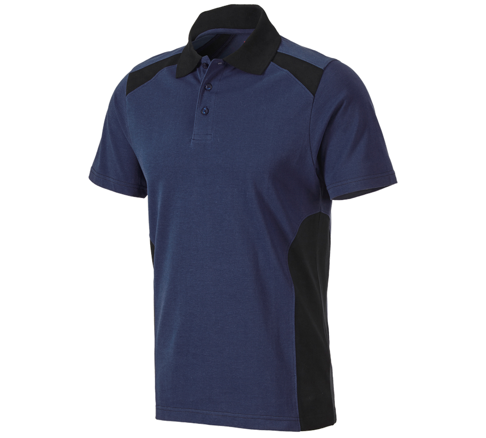 Överdelar: Polo-Shirt cotton e.s.active + mörkblå/svart