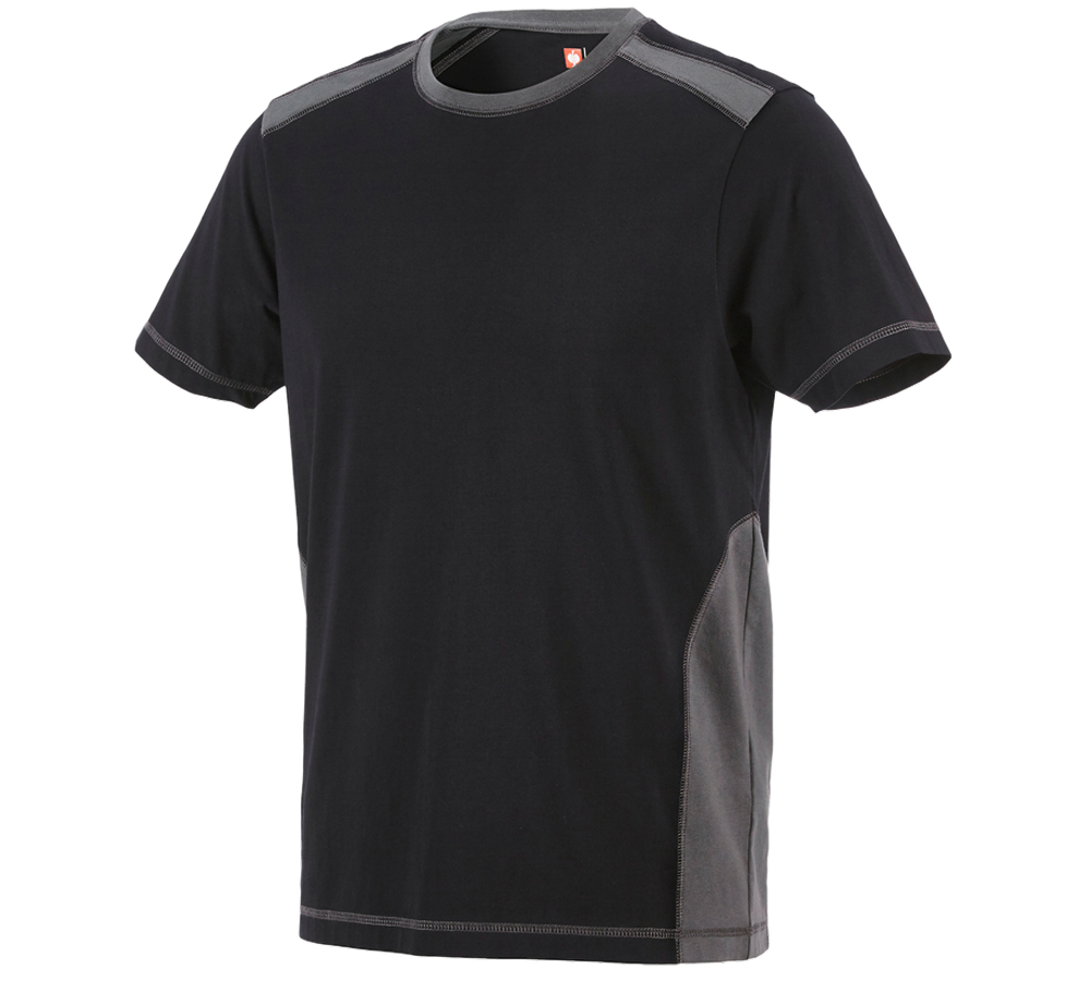 Teman: T-Shirt cotton e.s.active + svart/antracit