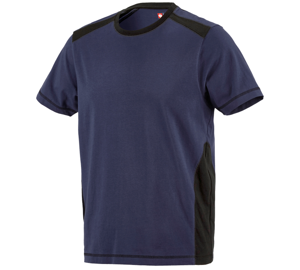 Teman: T-Shirt cotton e.s.active + mörkblå/svart