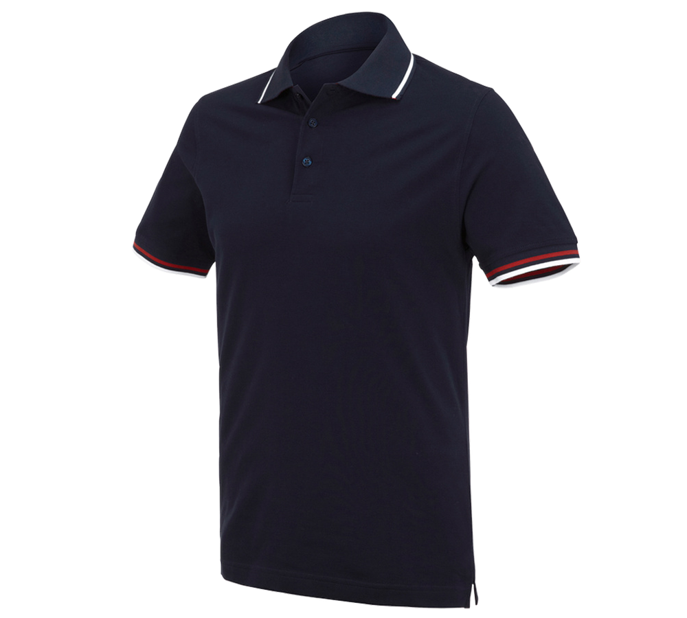 VVS Installatörer / Rörmokare: e.s. Polo-Shirt cotton Deluxe Colour + mörkblå/röd
