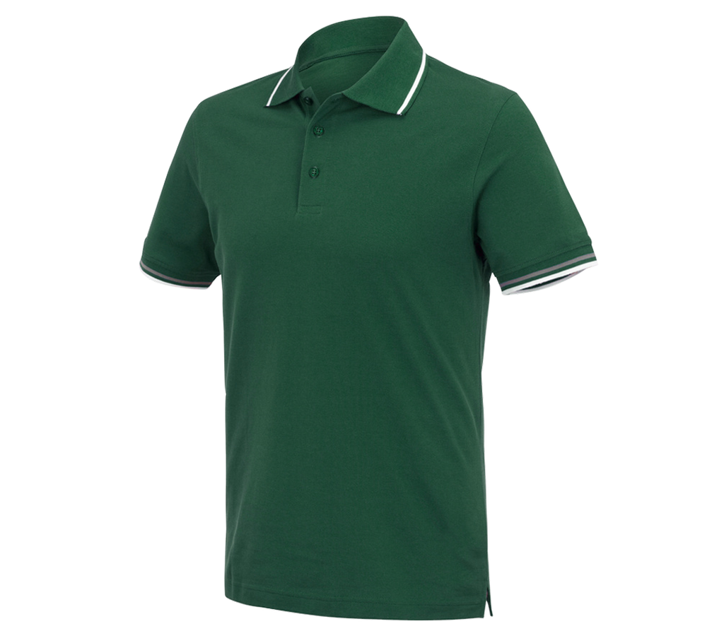 Skogsbruk / Trädgård: e.s. Polo-Shirt cotton Deluxe Colour + grön/aluminium