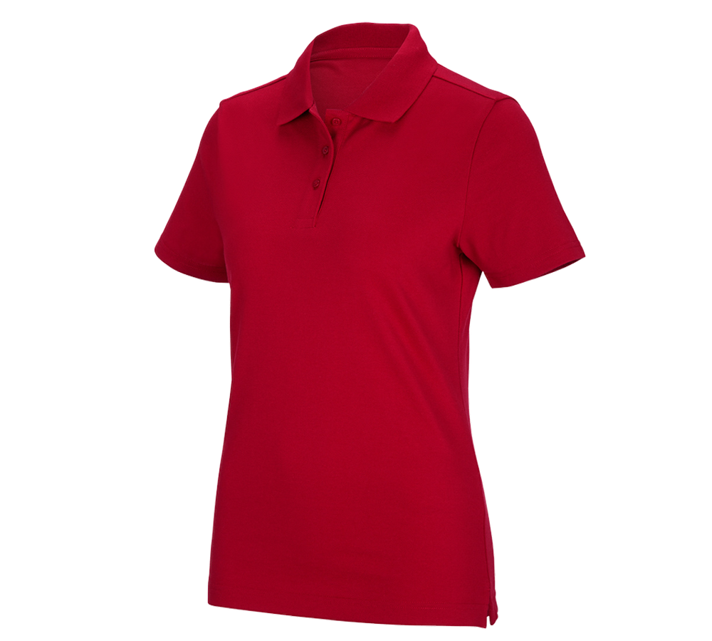Gardening / Forestry / Farming: e.s. Functional polo shirt poly cotton, ladies' + fiery red