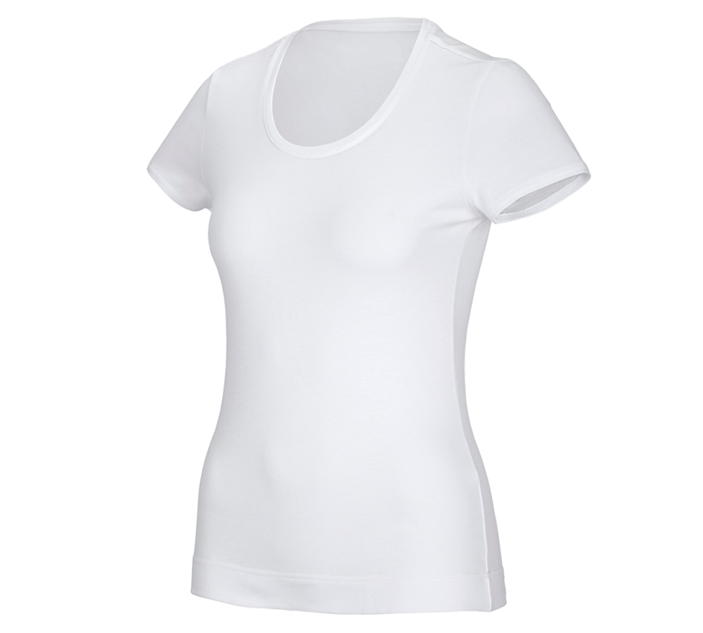 Överdelar: e.s. funktions-t-shirt poly cotton, dam + vit