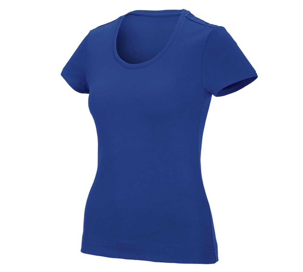 Teman: e.s. funktions-t-shirt poly cotton, dam + kornblå