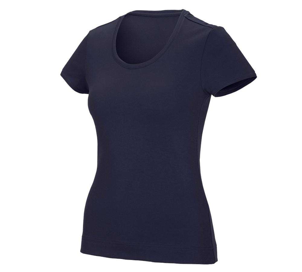 Överdelar: e.s. funktions-t-shirt poly cotton, dam + mörkblå