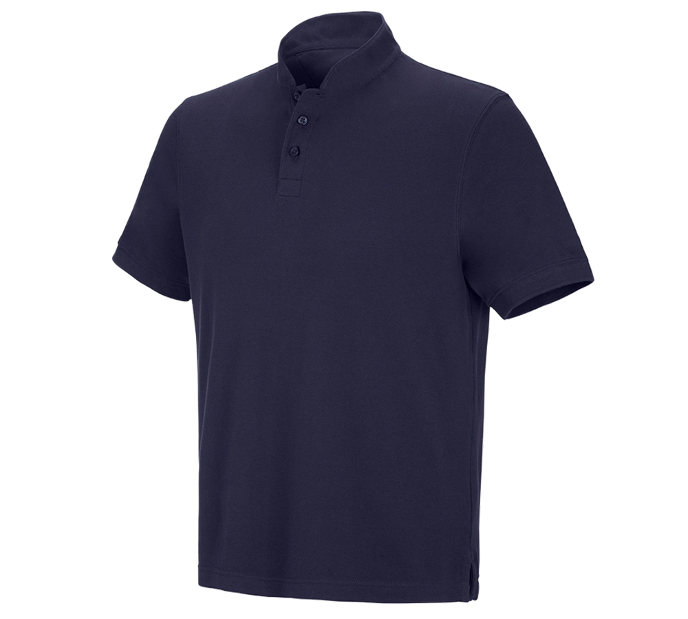 Topics: e.s. Polo shirt cotton Mandarin + navy