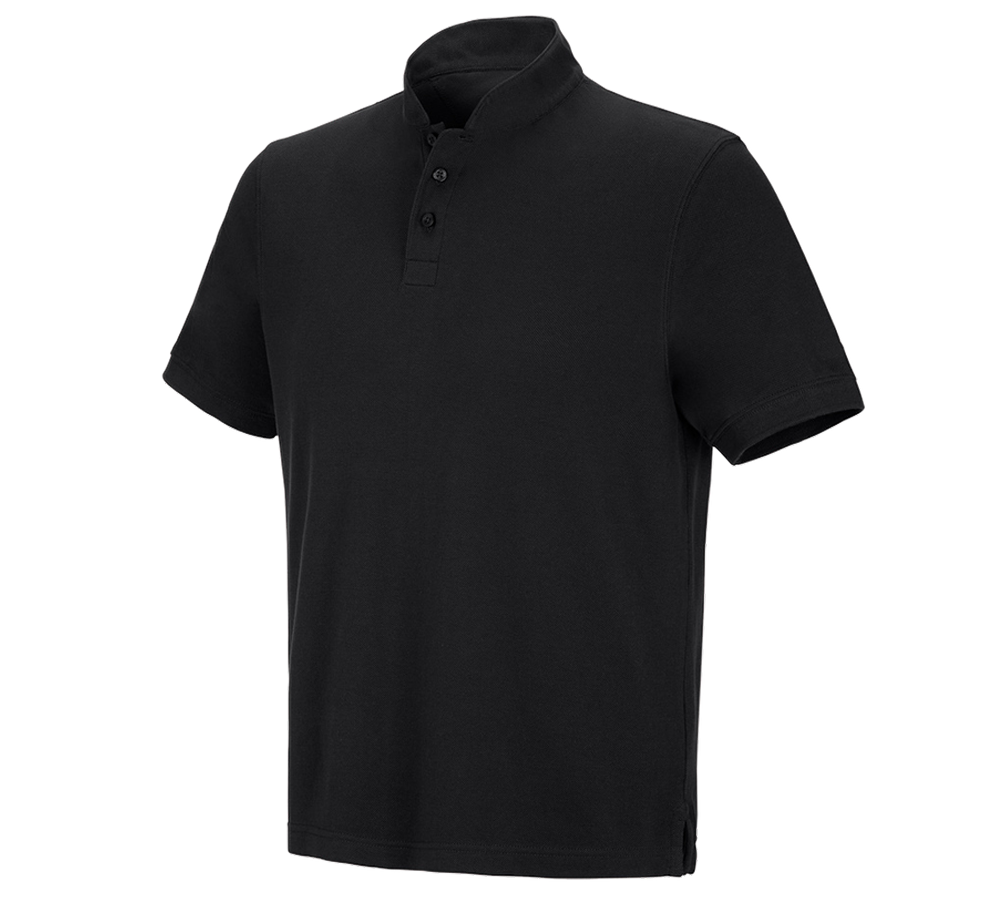 Plumbers / Installers: e.s. Polo shirt cotton Mandarin + black