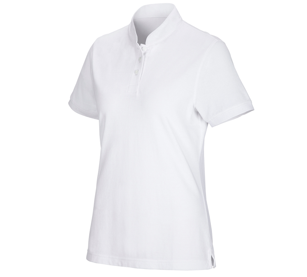 Plumbers / Installers: e.s. Polo shirt cotton Mandarin, ladies' + white