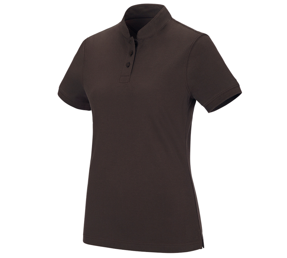Plumbers / Installers: e.s. Polo shirt cotton Mandarin, ladies' + chestnut